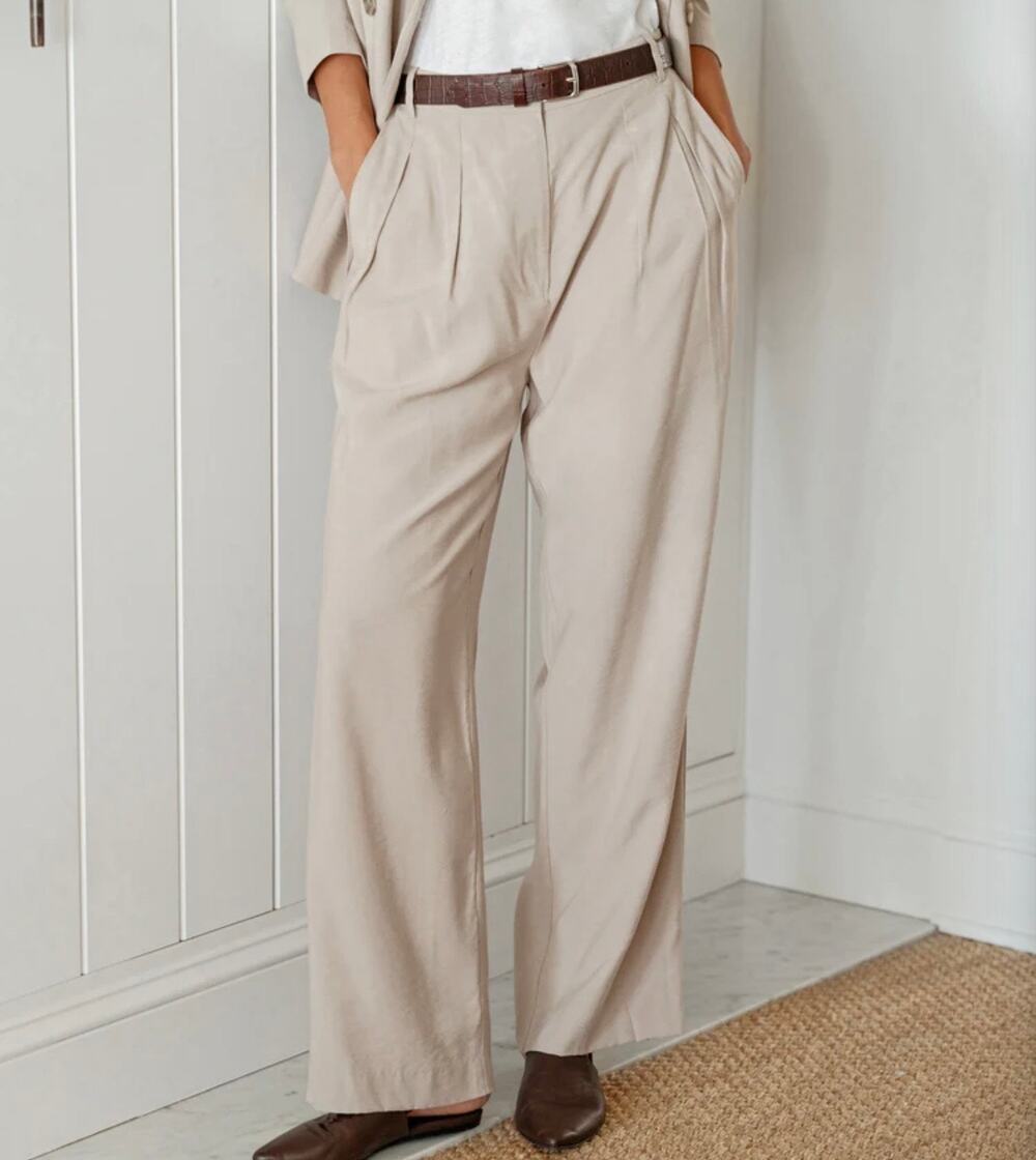 JENNI KAYNE Jones Lightweight Trouser Pants Tan Beige 12